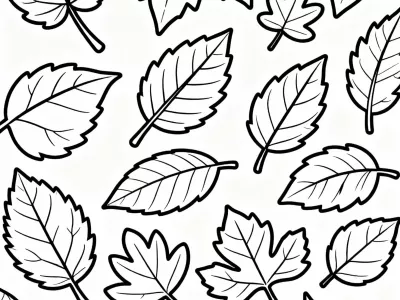 Happy Fall Foliage Patterns Coloring Page
