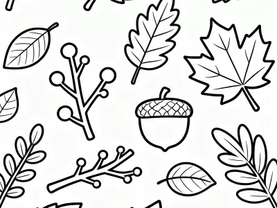 Incredible Fall Foliage Patterns Coloring Page