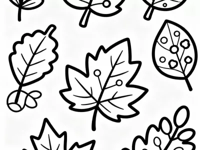Joyful Magical Fall Foliage Patterns Coloring Page