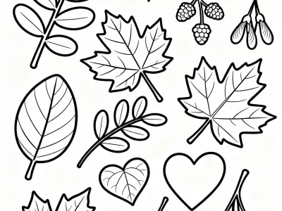 Nice Cartoon Fall Foliage Patterns Coloring Page