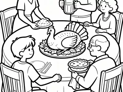 Creative Thanksgiving Family Traditions Coloring Page