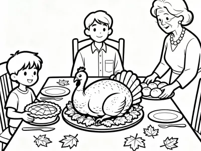 Fun Thanksgiving Family Traditions Coloring Page