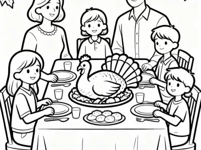 Gorgeous Baby Thanksgiving Family Traditions Coloring Page