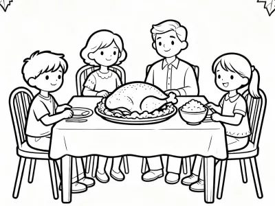 Incredible Thanksgiving Family Traditions Coloring Page
