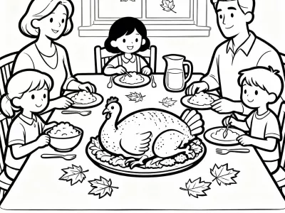 Perfect Thanksgiving Family Traditions Coloring Page