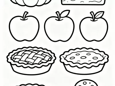 Joyful Cartoon Festive Fall Baking Delights Coloring Page