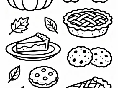 Magical Festive Fall Baking Delights Coloring Page