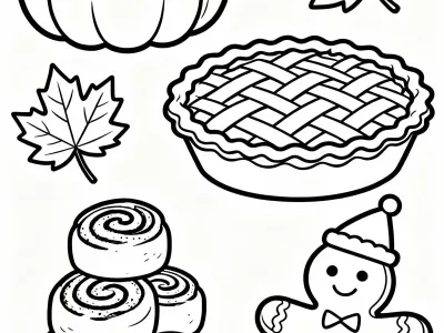 Nice Cartoon Festive Fall Baking Delights Coloring Page
