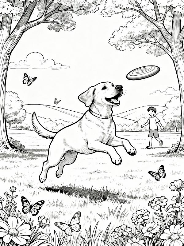 Coloring page for 10 Best Labrador Coloring Ideas for Kids and Adults 2025