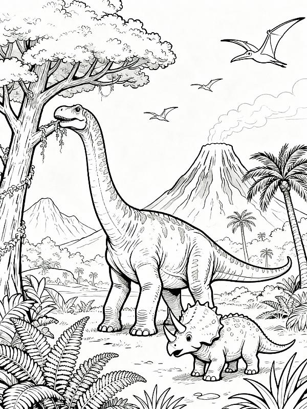 Coloring page for 8 Fun Free Dinosaur Printables for Kids in 2025
