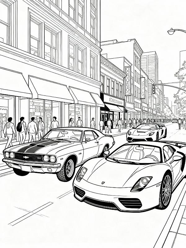 Coloring page for 9 Amazing Real Cars Coloring Pages to Download in 2025