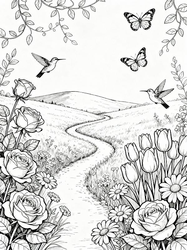Coloring page for 12 Best Printable Flower Coloring Pages for 2026