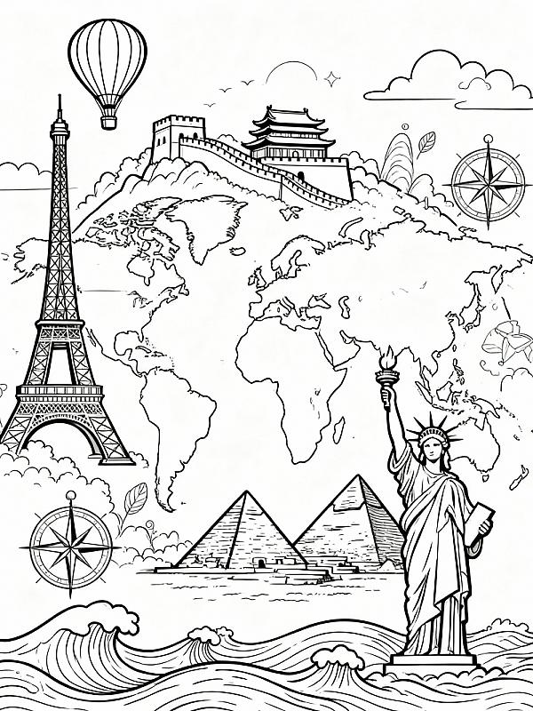 Coloring page for Coloring Sheet of the World Guide: Explore Creativity in 2026