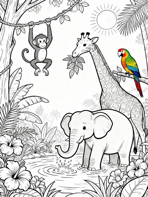 Coloring page for 9 Amazing Animals Coloring Worksheet Ideas for Kids in 2026