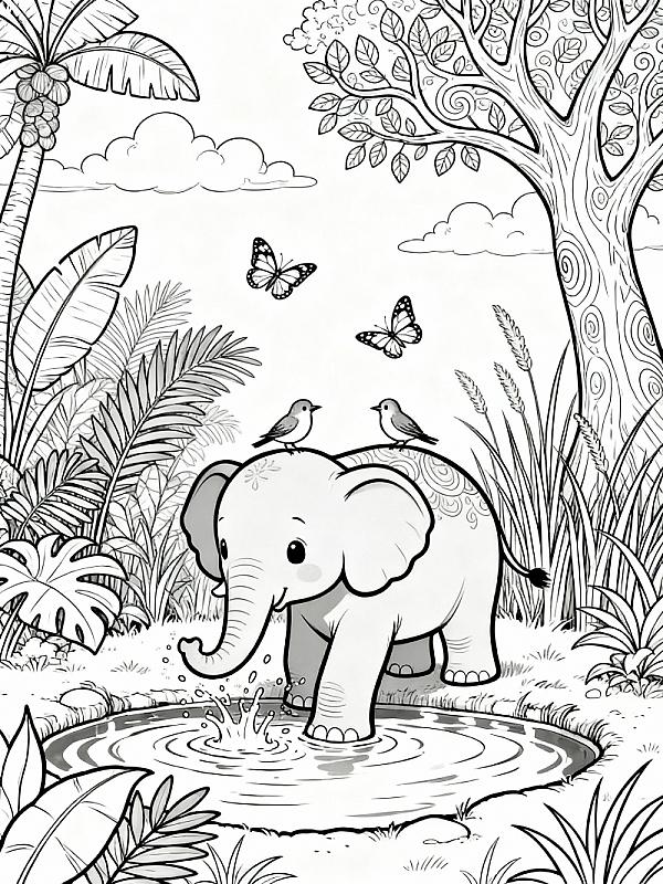 Coloring page for 8 Fun Elephant Coloring Page Ideas for Kids in 2026