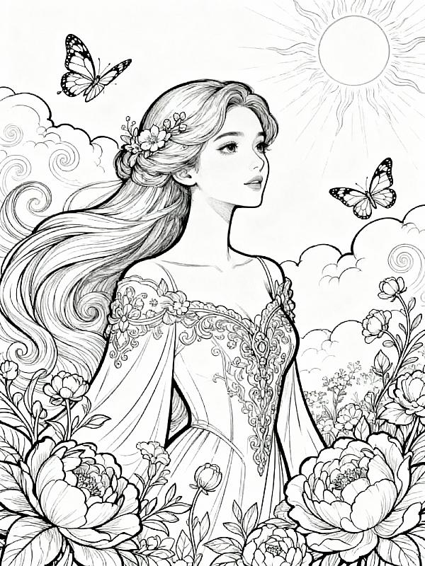 Coloring page for 10 Stunning Beauty Coloring Pages to Spark Creativity in 2026