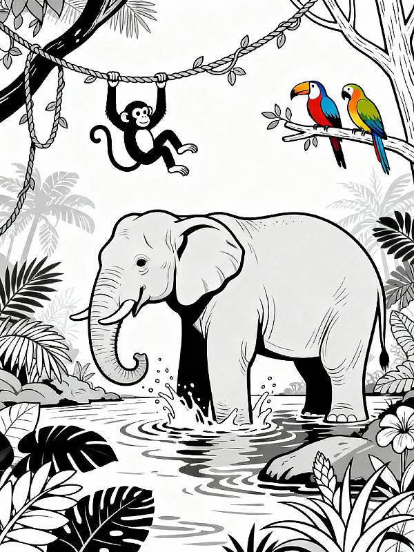 Coloring page for Top 10 Animals Coloring Printable Sheets for Kids 2026