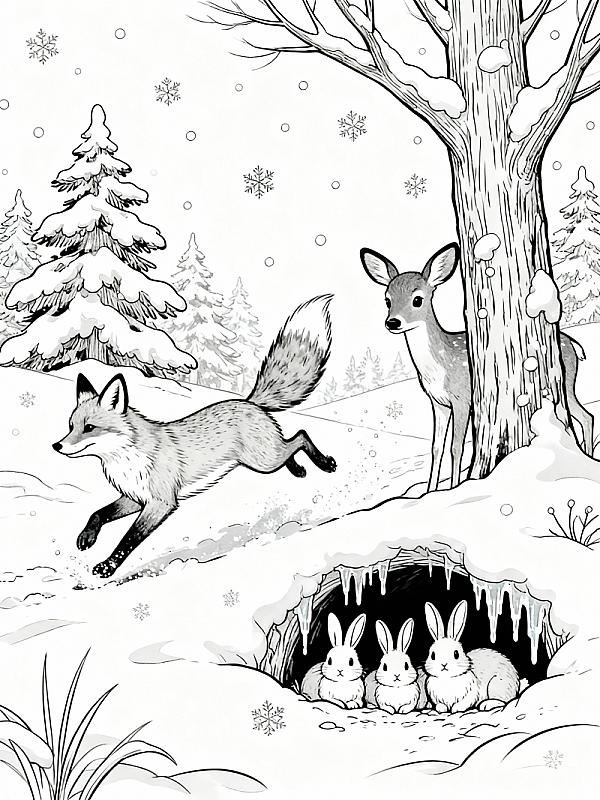 Coloring page for Animals In Winter Coloring Page: The Creative Guide 2026