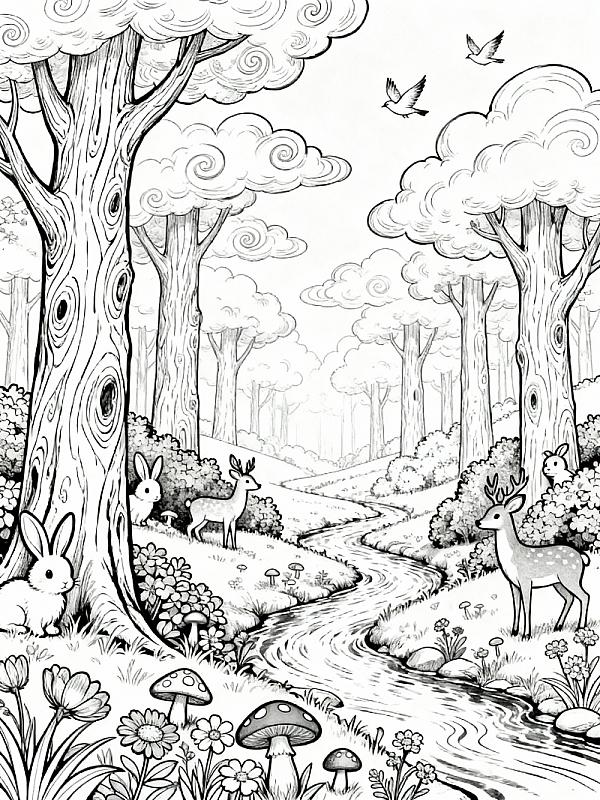 Coloring page for 7 Magical Forest Coloring Ideas for Kids and Adults 2026