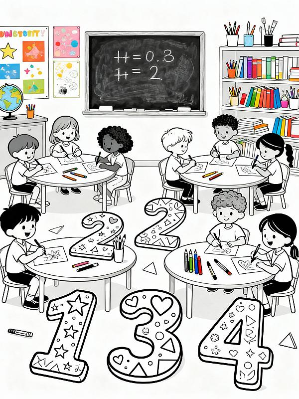 Coloring page for 7 Fun Number Coloring Worksheets for Kids in 2026